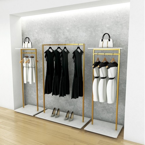 Portant vetement professionnel Retail Design pour agencement de magasin bois et metal