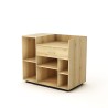 Comptoir magasin design pour l'agencement de magasin. Petit comptoir fonctionnel personnalisable, bois, noir, blanc, vert