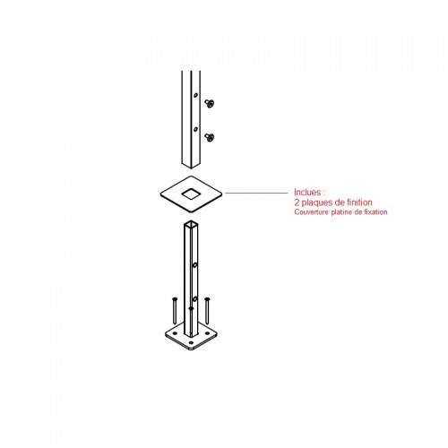 Portant à fixer au sol. Portant professionnel design, minimaliste et épuré pour agencement de magasin